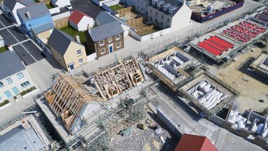 Hausbau auf einem Grundstück