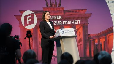 Die belarusische Oppositionsführerin Sviatlana Tsikhanouskaya bei der 17. Rede zur Freiheit