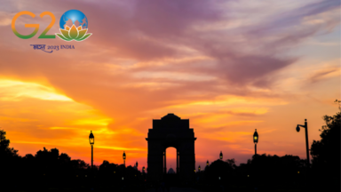 India Gate with G20 Logo