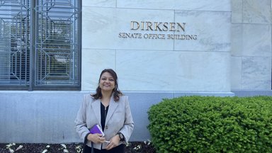 Dr. Medha Bisht at the US Study Tour visit.