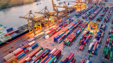 A water port in Vietnam seen from above