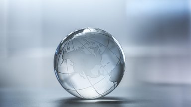 Glass sphere of planet Earth