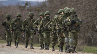 Pro-russische Soldaten auf der Krim. 