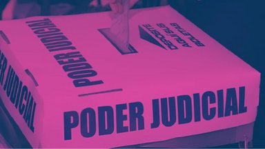 Ballot placed in ballotbox with the text "Judiciary power"
