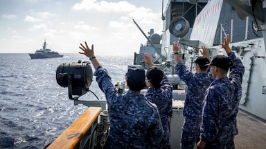 Three NATO ships conducted a successful passing exercise with two Japanese ships in the Eastern Mediterranean on Wednesday (14 August 2024). 